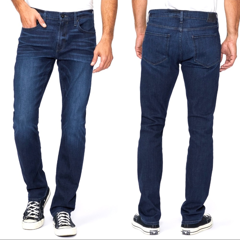 Paige Federal Slim Straight Jeans Men’s Size 33 Waist Dark Wash Stretch Denim